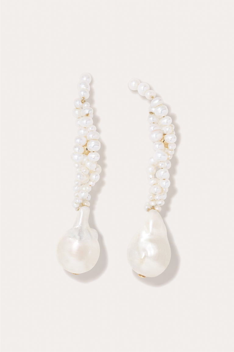 Gotcha  - Pearl and Recycled Gold Vermeil Earrings