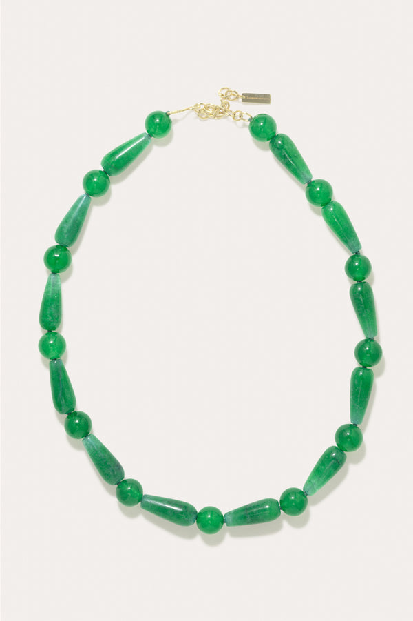 Les Profondeurs du Temps - Collier en Calcédoine Verte et Vermeil Recyclé