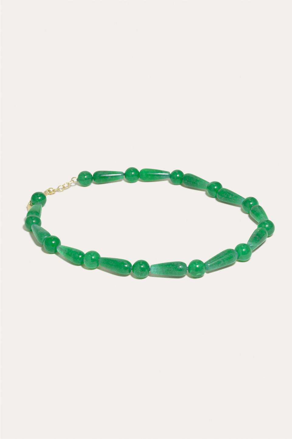 The Depths of Time - Green Chalcedony and Recycled Gold Vermeil Necklace