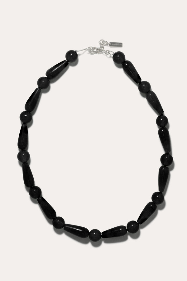 Les Profondeurs du Temps - Collier en onyx noir et argent recyclé