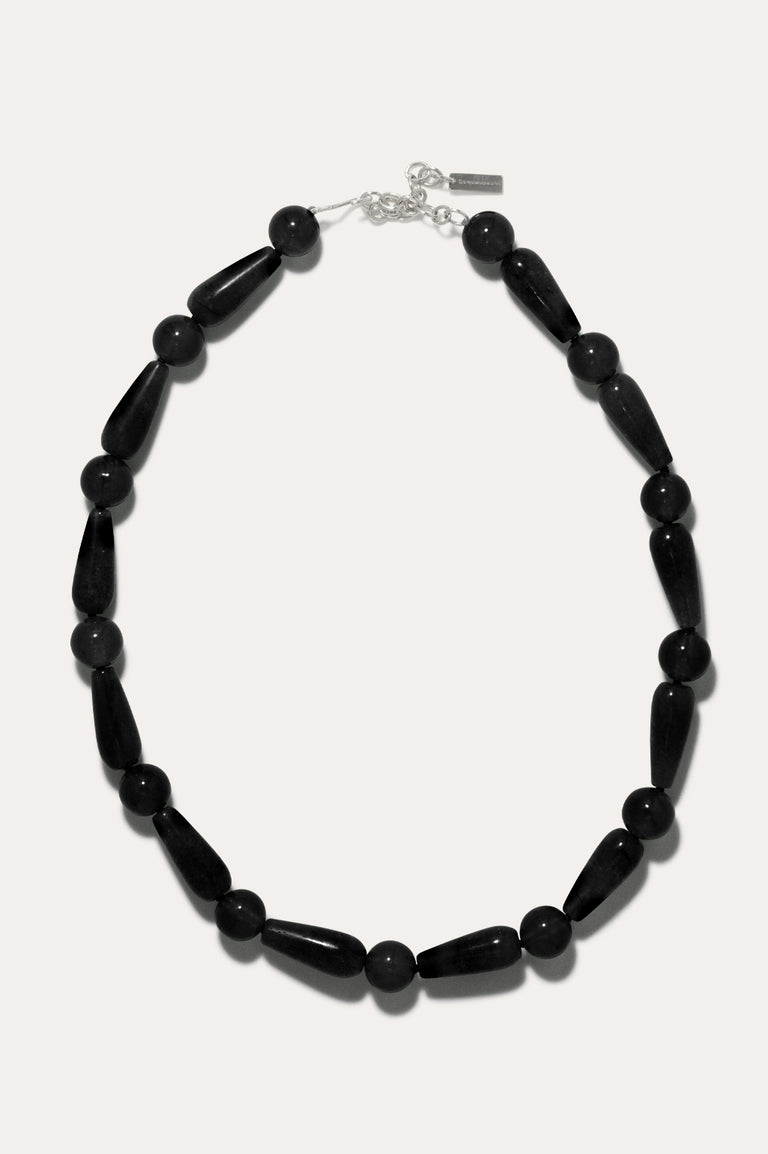 Les Profondeurs du Temps - Collier en onyx noir et argent recyclé