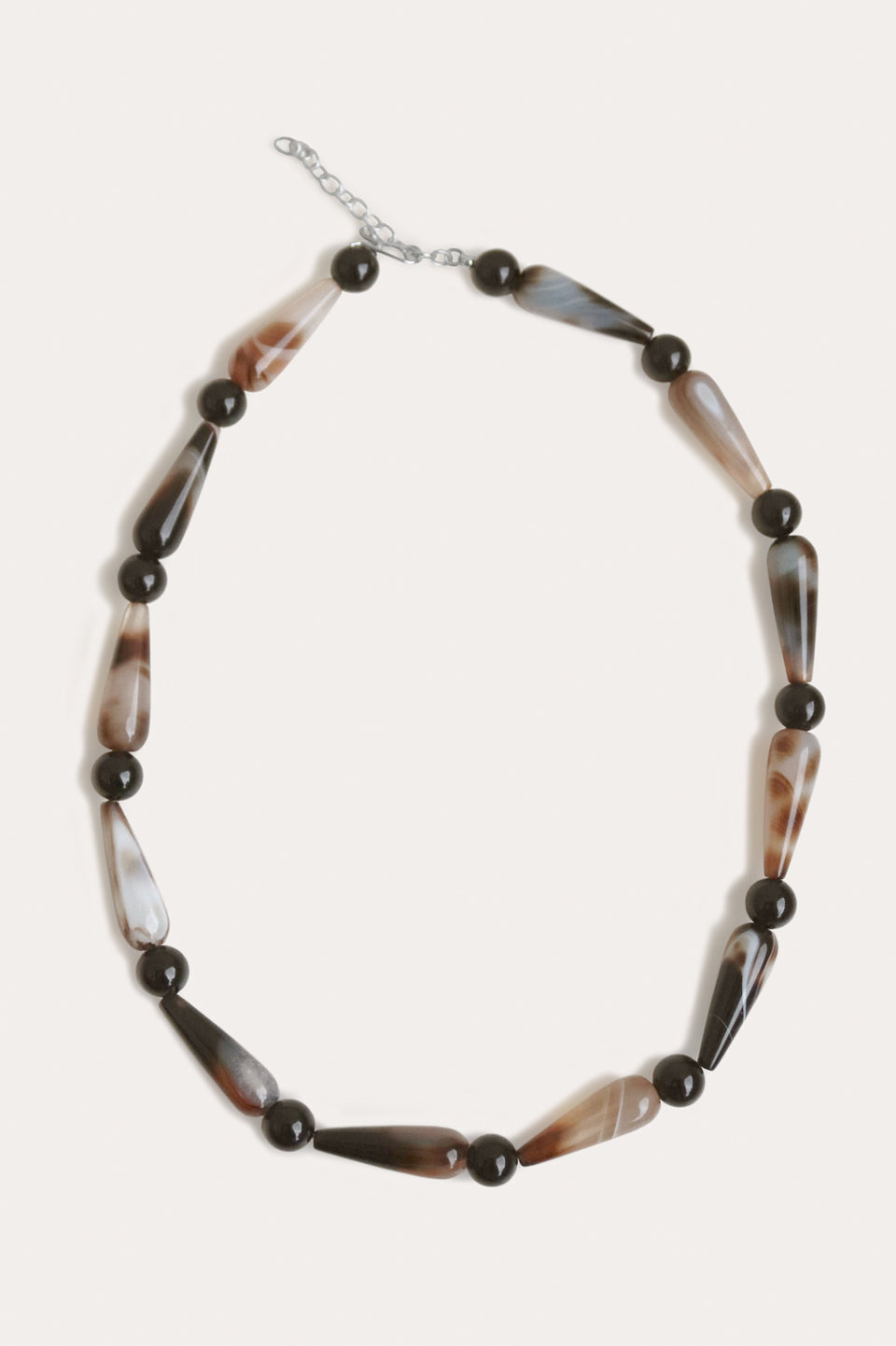 The Depths of Time - Banded Agate and Recycled Silver Necklace