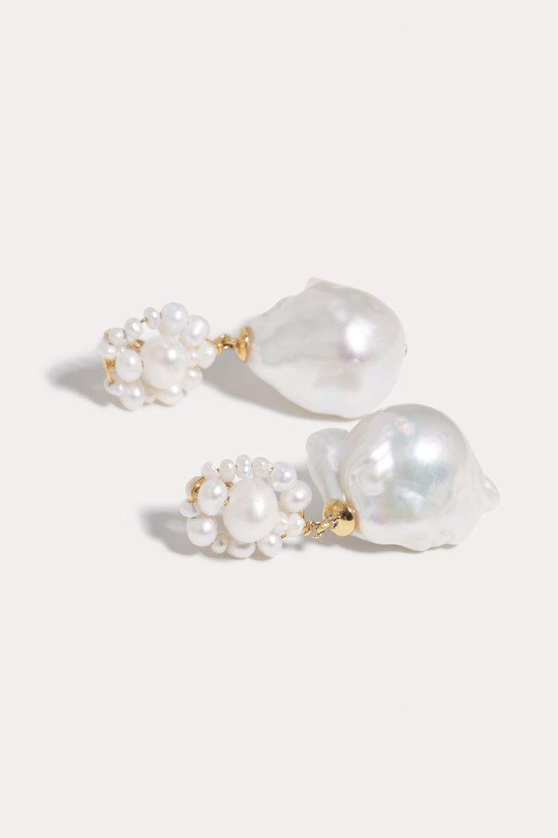 Tra-La-La Pearl and Gold Vermeil Earrings | Completedworks