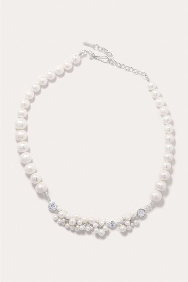 L'Alchimie du Temps - Collier en Argent Recyclé Perle et Zircone