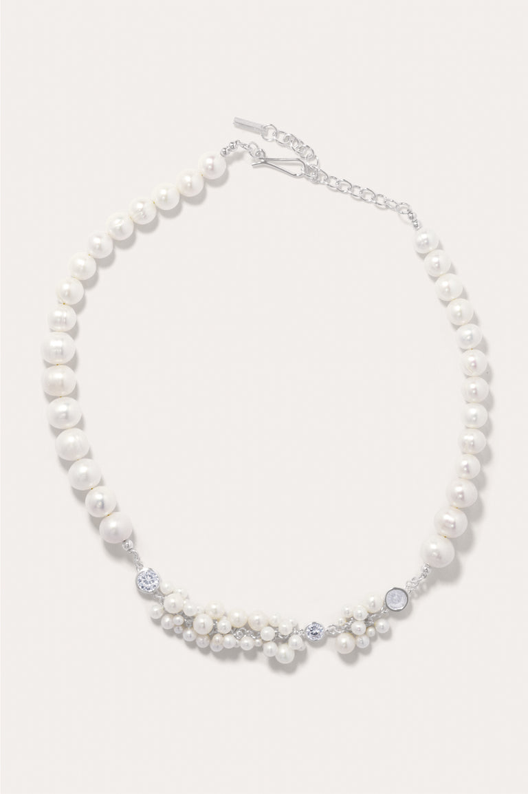 L'Alchimie du Temps - Collier en Argent Recyclé Perle et Zircone
