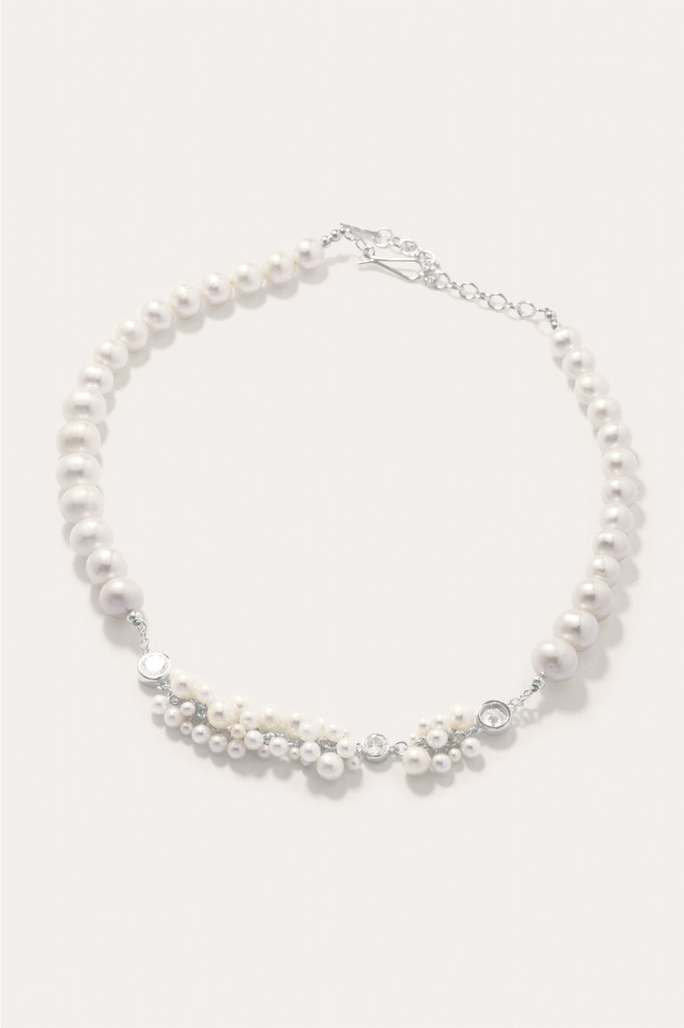 L'Alchimie du Temps - Collier en Argent Recyclé Perle et Zircone