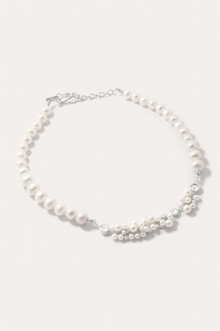 L'Alchimie du Temps - Collier en Argent Recyclé Perle et Zircone