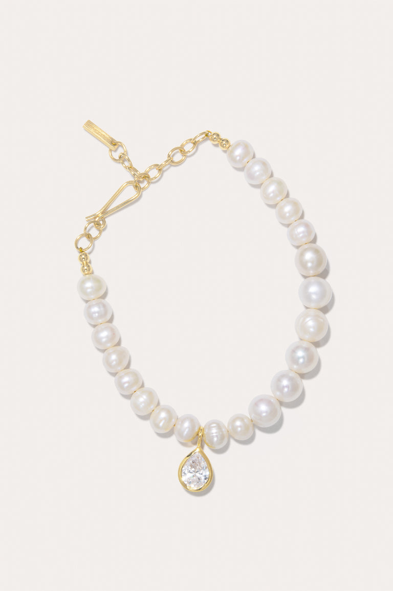 P183 - Bracelet en Vermeil Or Recyclé avec Perles et Zircone