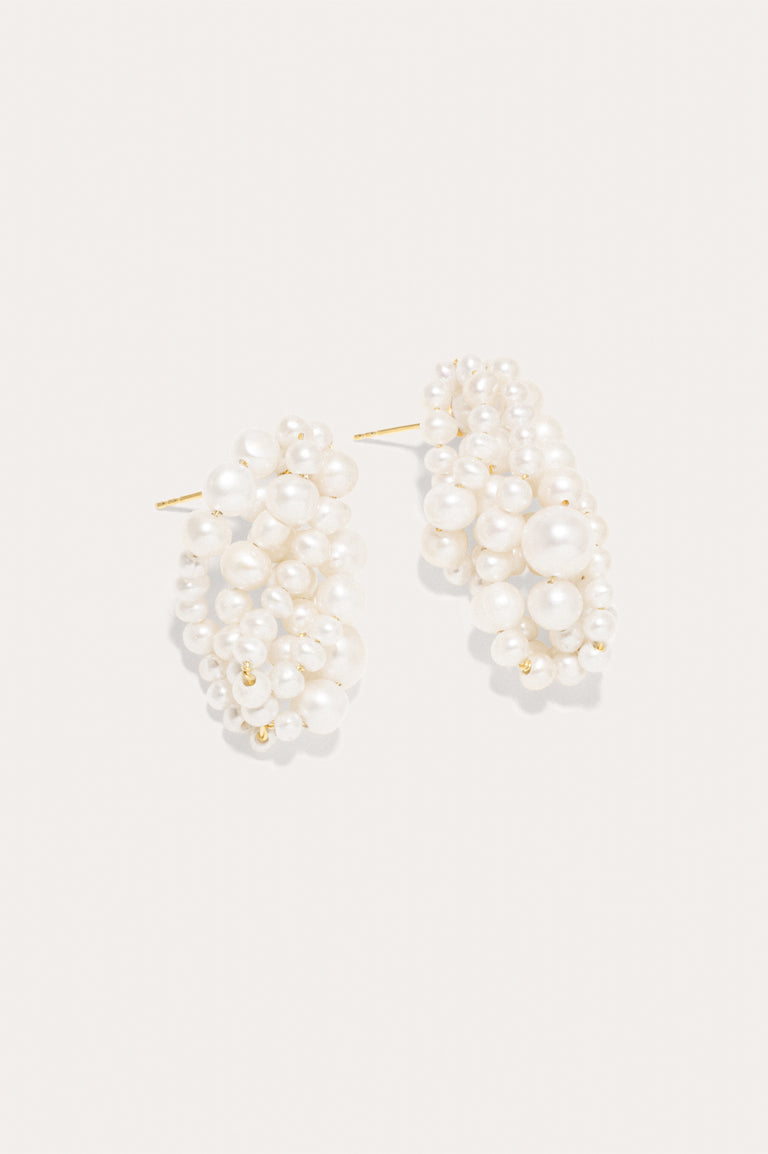 Cove - Pearl and Recycled Gold Vermeil Earrings