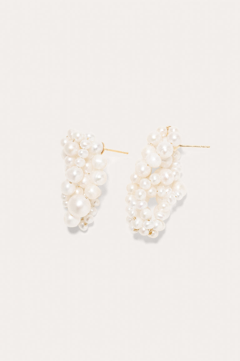 Cove - Pearl and Recycled Gold Vermeil Earrings
