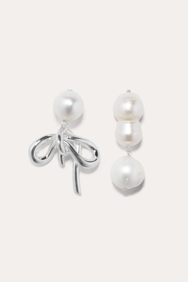 Une fois dans une lune bleue - Boucles d'oreilles en perles et argent recyclé