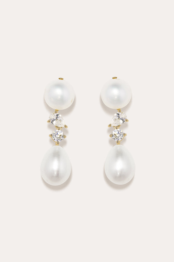 Tarn - Boucles d'oreilles en Vermeil Or Recyclé Perle et Zircone