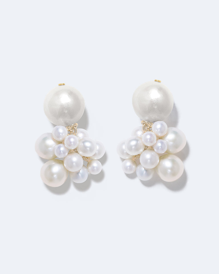 Jusqu'à ce que les étoiles pâlissent - Boucles d'oreilles en perles et vermeil d'or recyclé