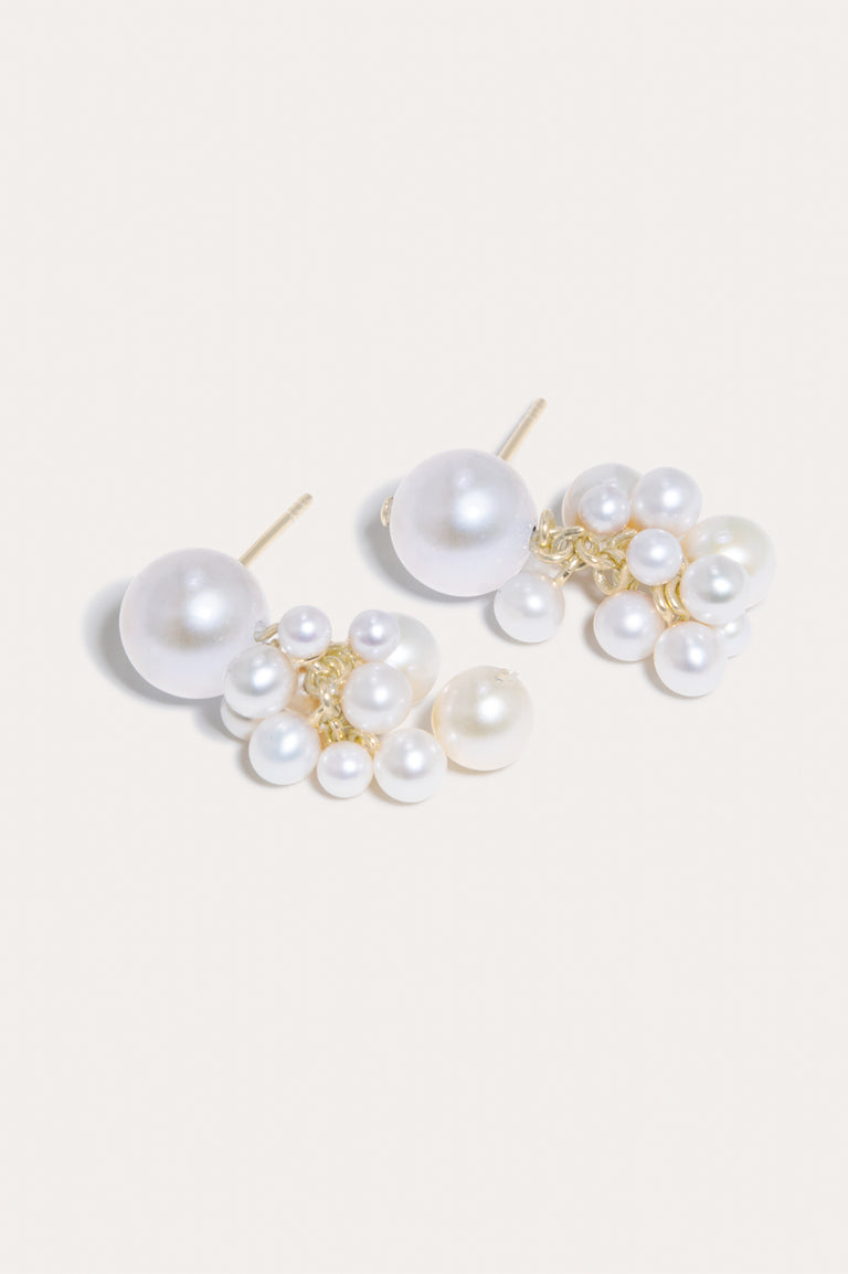 P202P - Pearl and Recycled Gold Vermeil Earrings