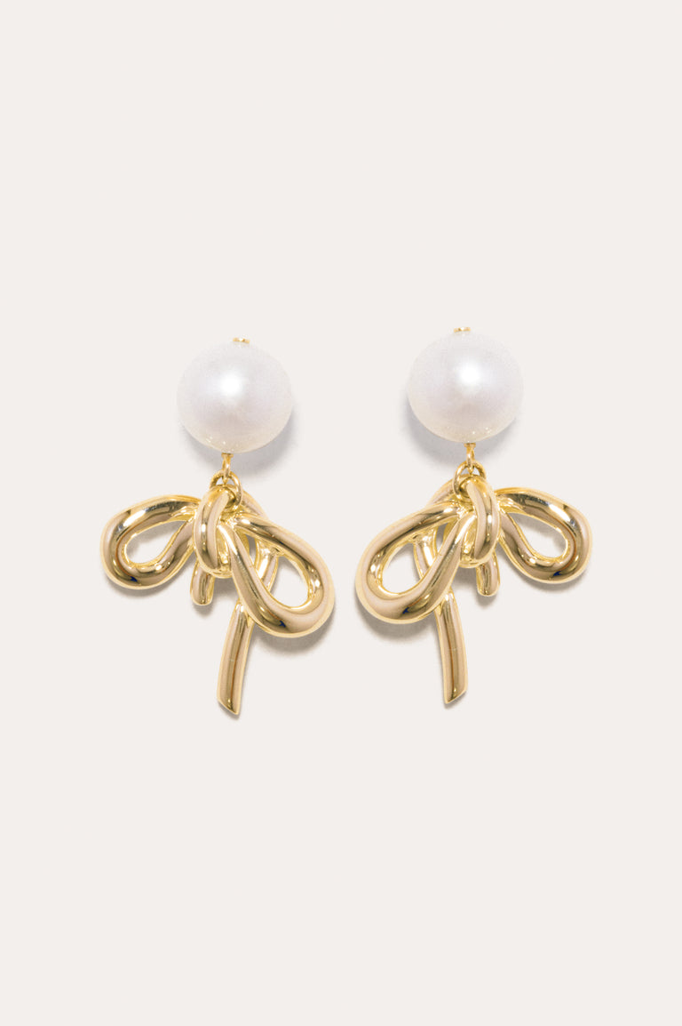 Une fois tous les quinze ans - Boucles d'oreilles en perles et vermeil d'or recyclé