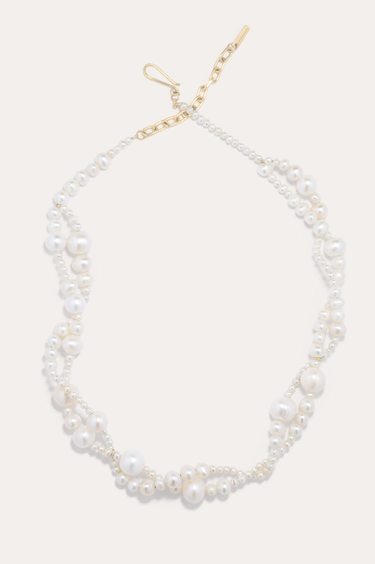 P208 - Pearl and Recycled Gold Vermeil Necklace