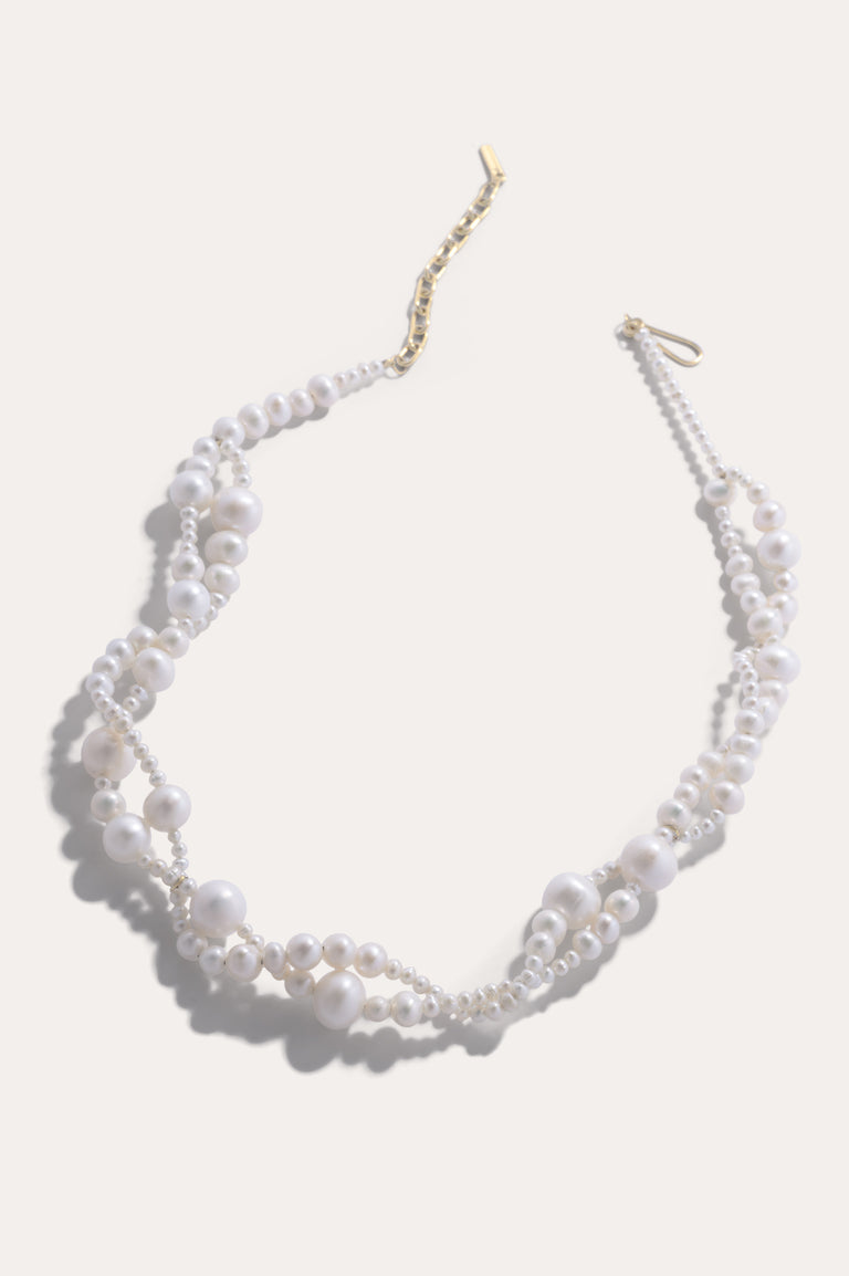 P208 - Pearl and Recycled Gold Vermeil Necklace