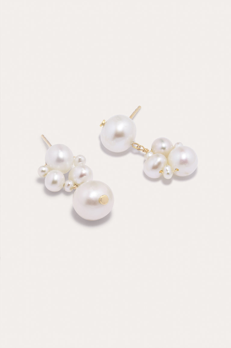 Diffraction - Pearl and Recycled Gold Vermeil Earrings