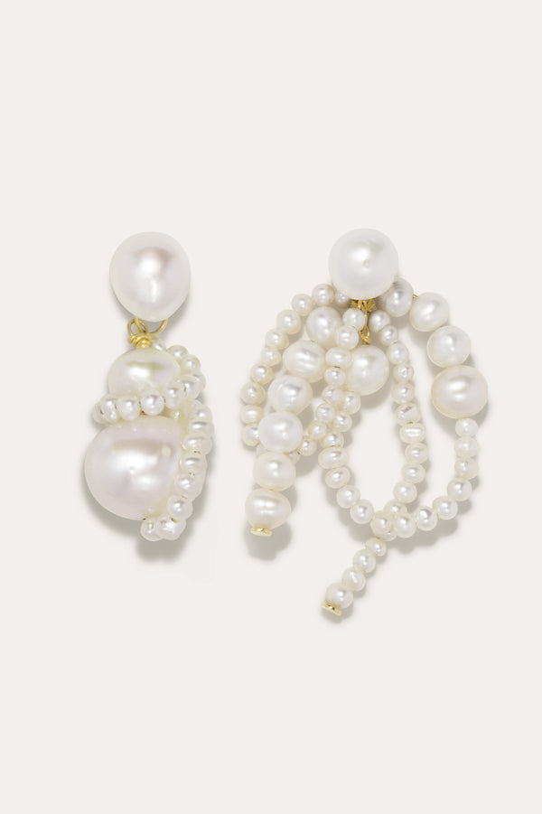 P214 - Boucles d'oreilles en Perle et Vermeil d'Or Recyclé