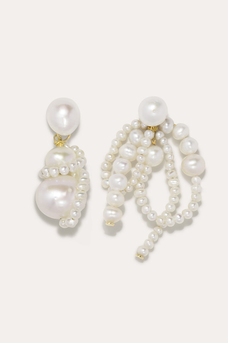P214 - Pearl and Recycled Gold Vermeil Earrings