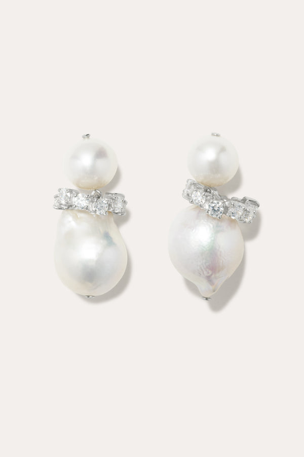 Ouah ! La vie vient-elle de me donner un citron - Boucles d'oreilles en argent recyclé perle et zircone