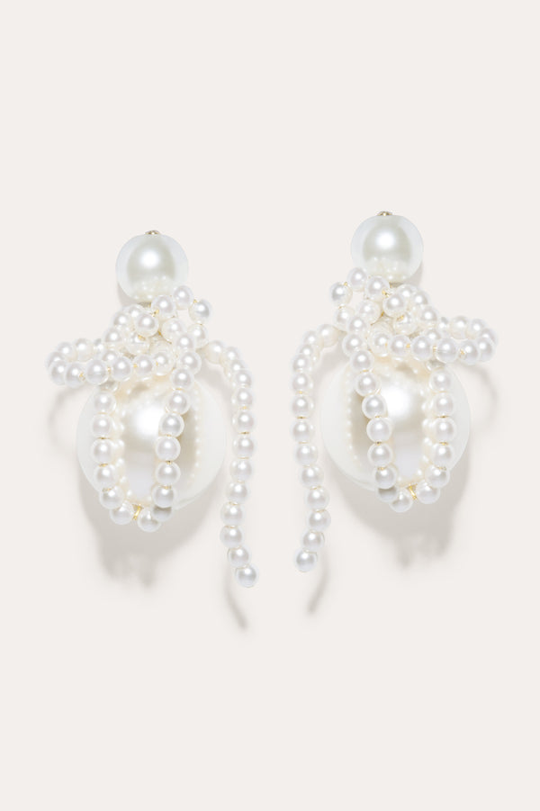 Time is Thirsty - Boucles d'oreilles plaquées or et perles