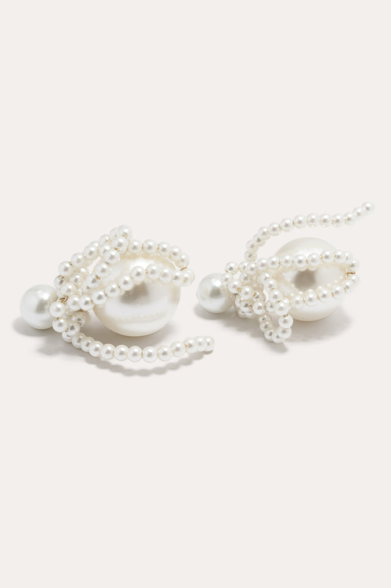 Time is Thirsty - Pearl and Gold Plated Earrings