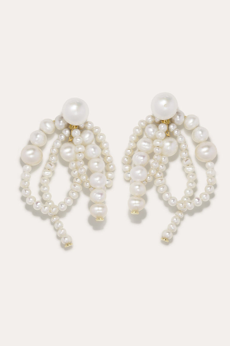 P223 - Pearl and Recycled Gold Vermeil Earrings
