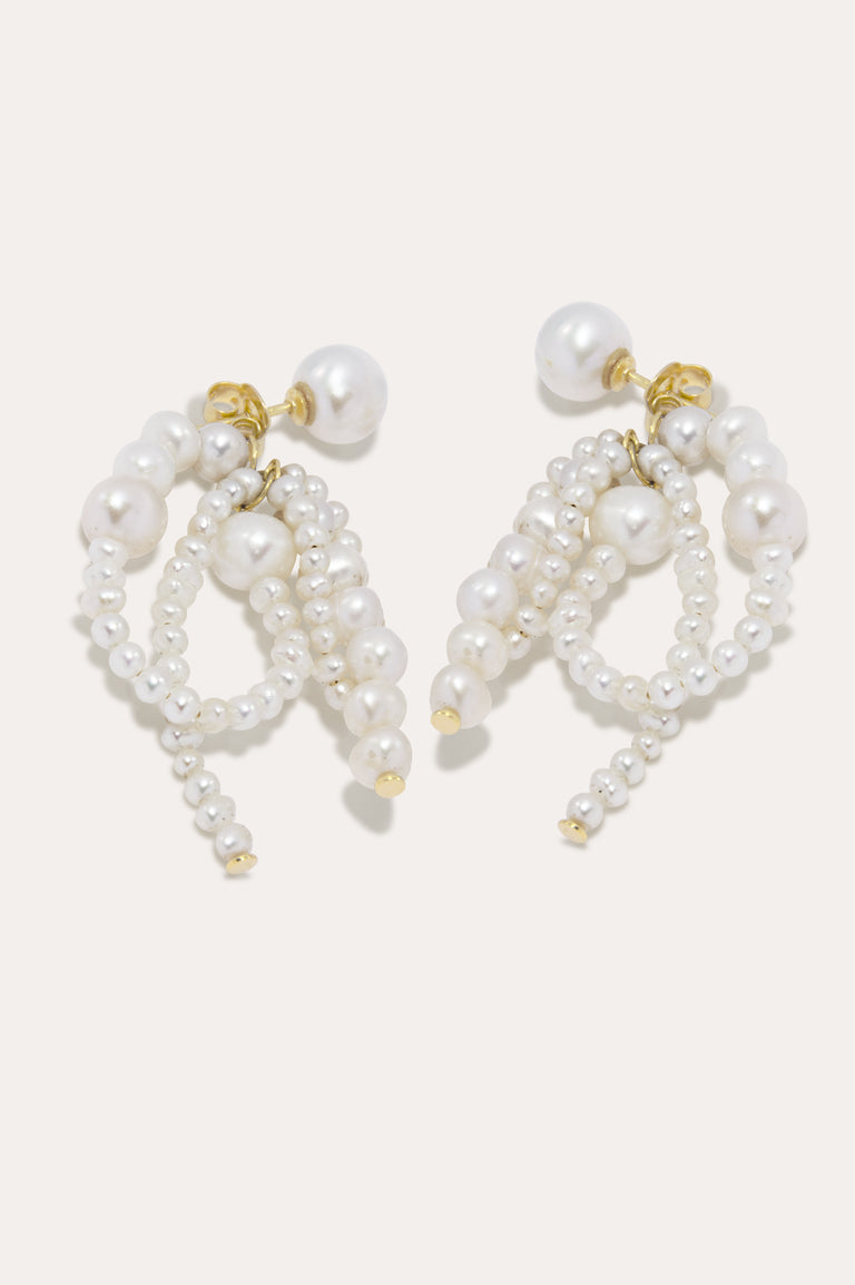 P223 - Pearl and Recycled Gold Vermeil Earrings