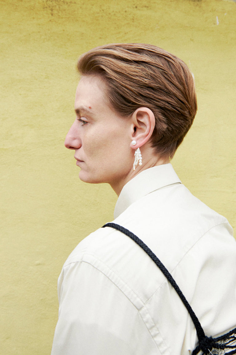 P223 - Pearl and Recycled Gold Vermeil Earrings