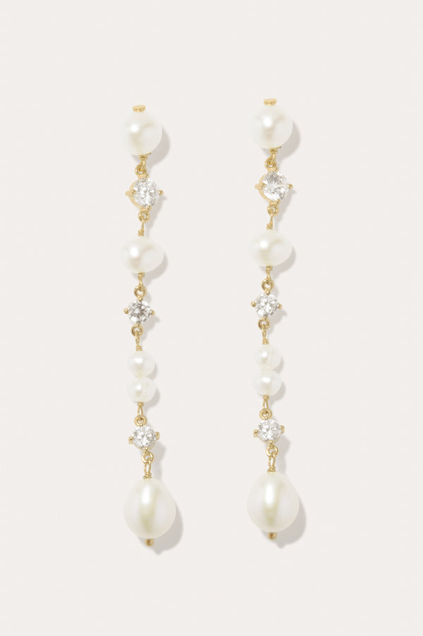 P224 - Boucles d'oreilles en Vermeil Or Recyclé, Perle et Zirconium