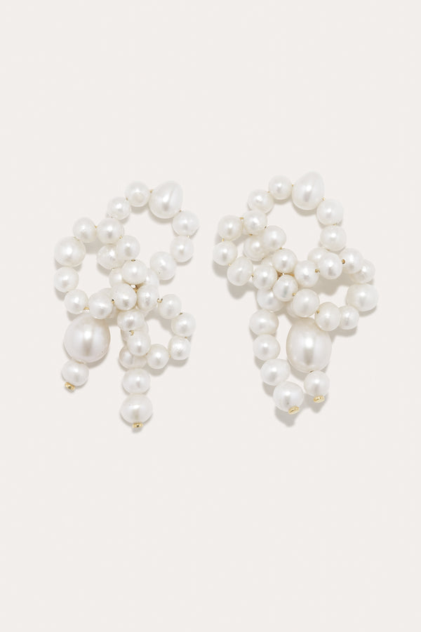 P225 - Boucles d'oreilles en perles et vermeil d'or recyclé