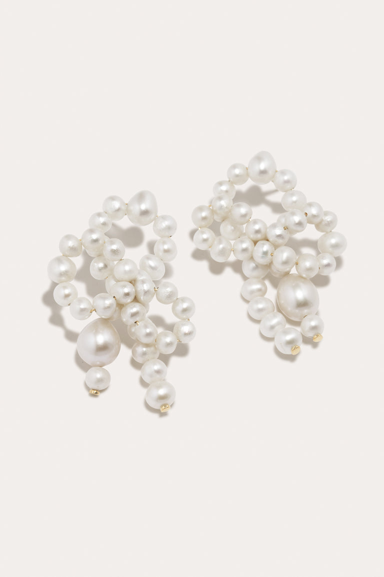 P225 - Pearl and Recycled Gold Vermeil Earrings