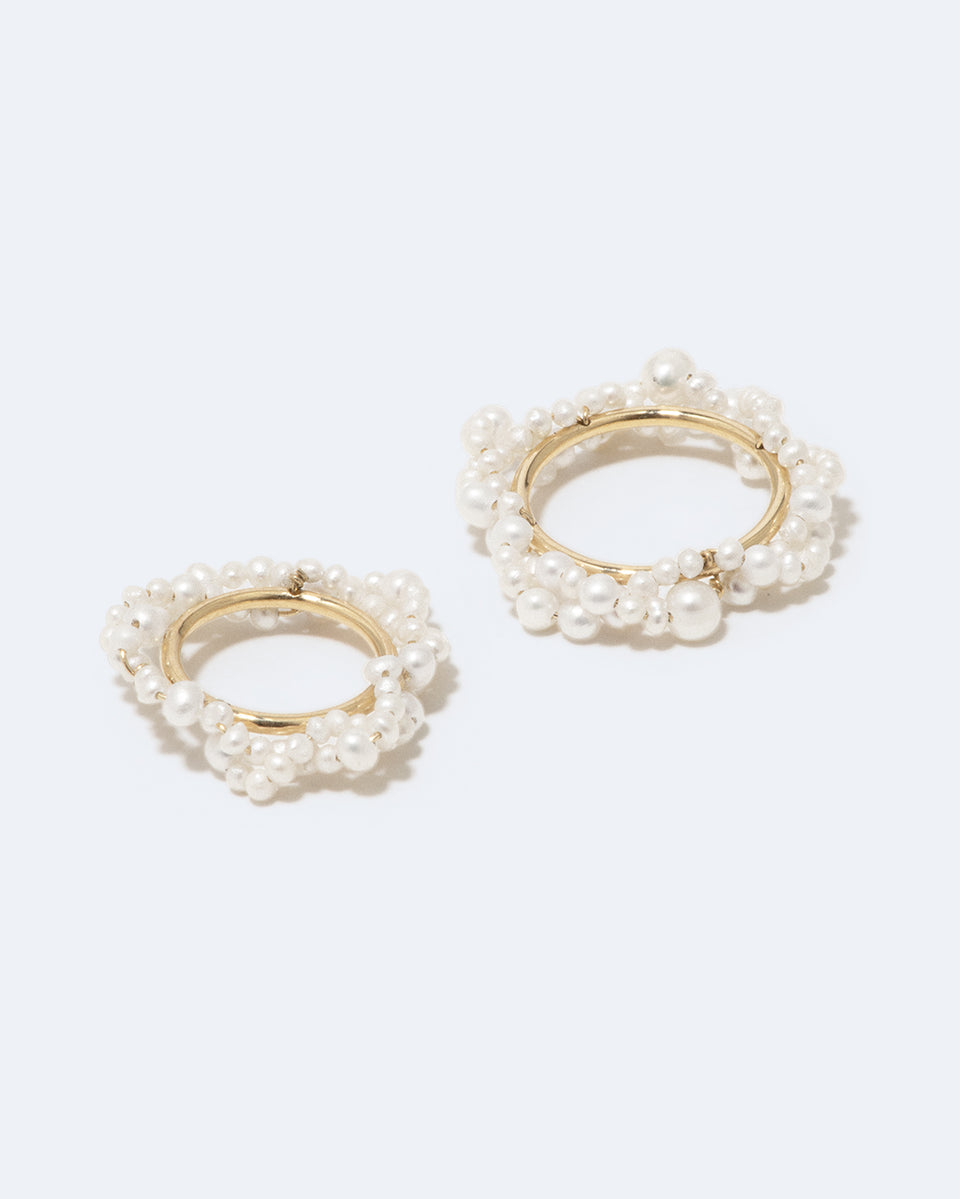 Stratus - Freshwater Pearl and Gold Vermeil Rings