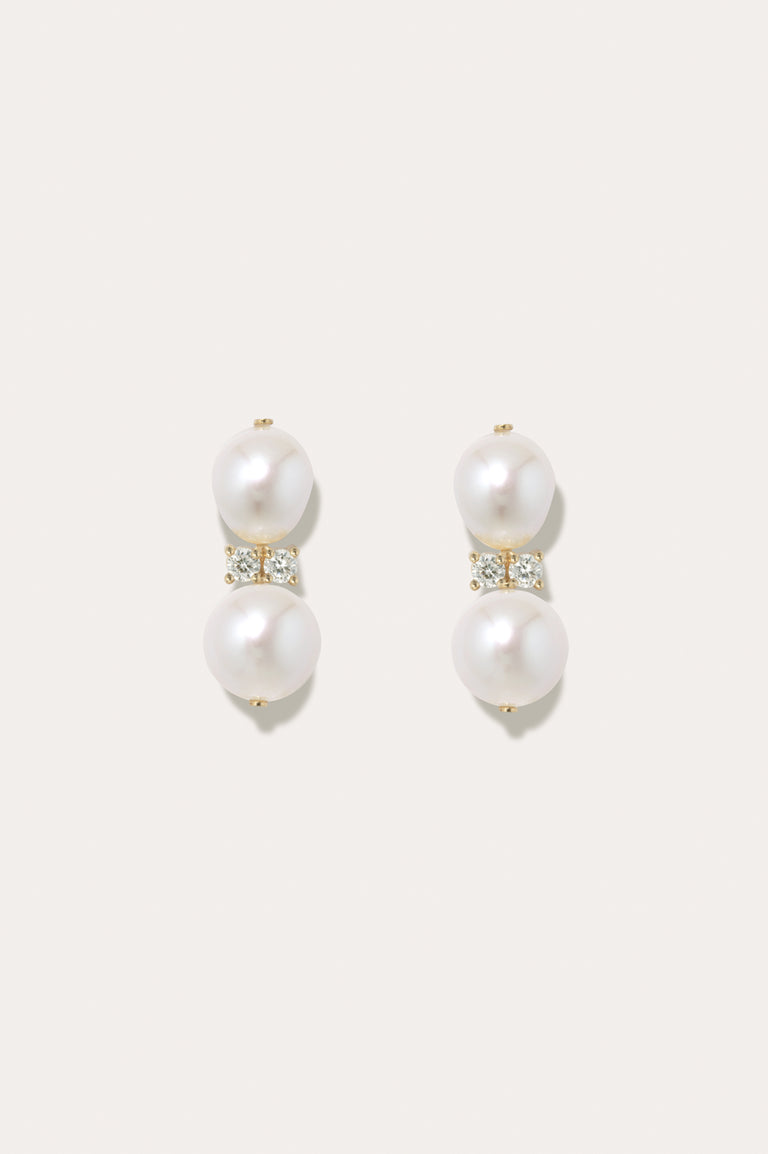 P236 - Boucles d'oreilles en Vermeil Or Recyclé Perle et Zircone
