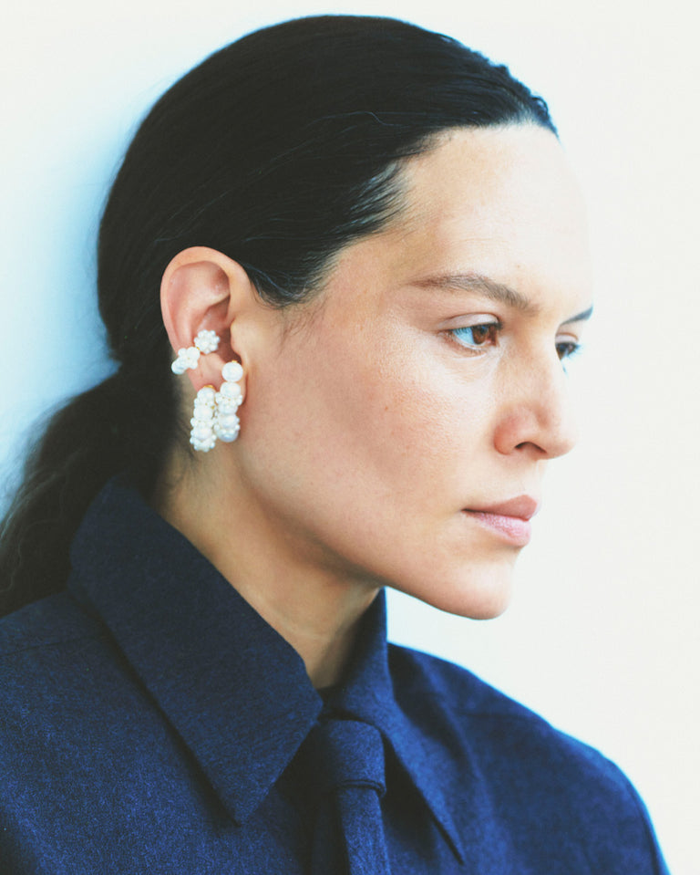 Birds Of A Feather - Boucles d'oreilles perle et vermeil en or recyclé
