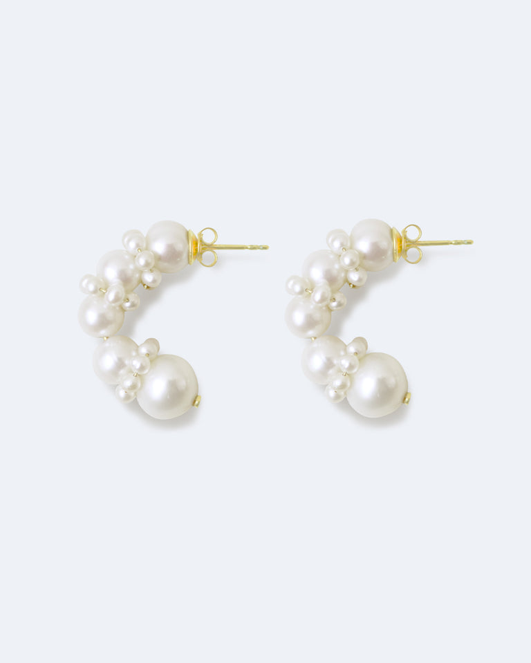 Birds Of A Feather - Boucles d'oreilles perle et vermeil en or recyclé