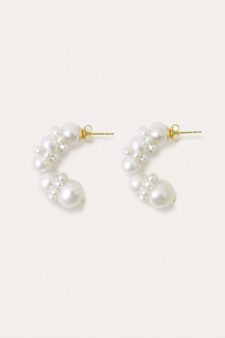 P246 - Boucles d'oreilles perle et vermeil en or recyclé