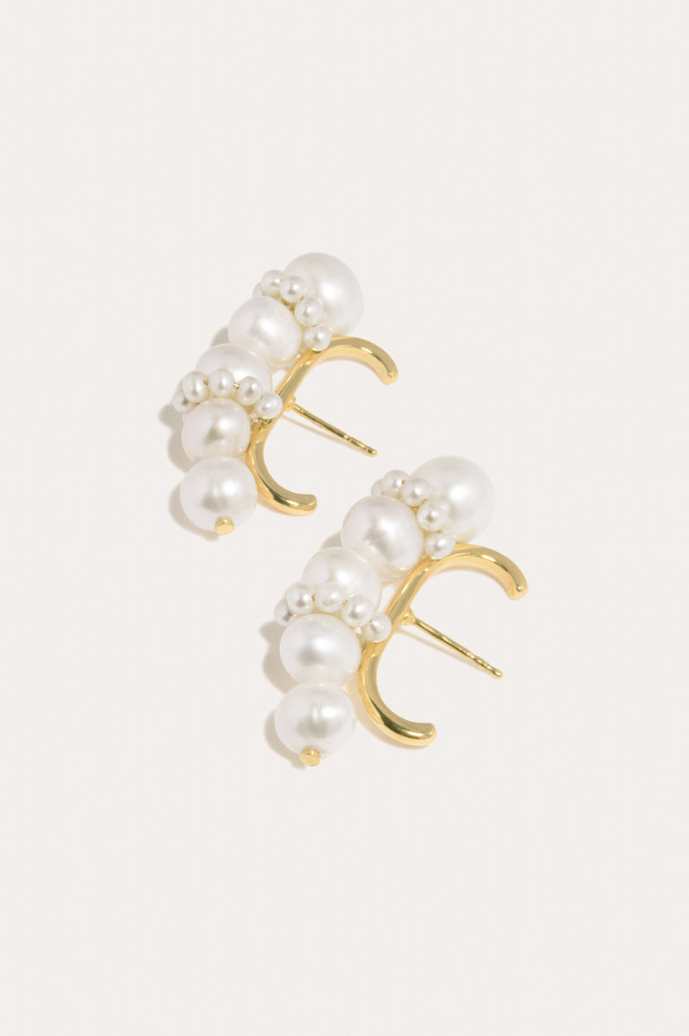 P251 - Grimpants d'oreilles Perle et Vermeil en Or Recyclé
