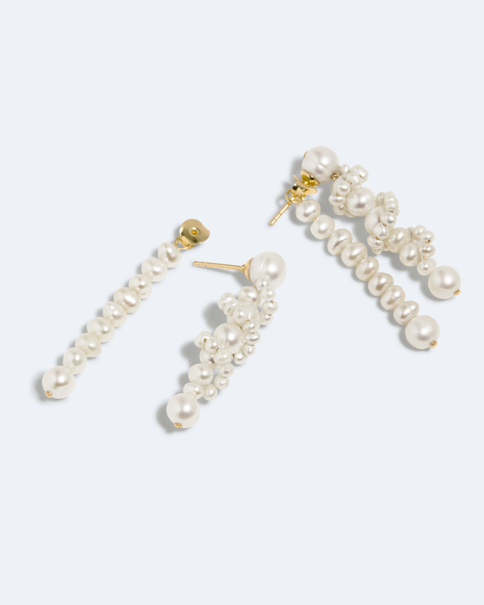 H93 - Boucles d'oreilles en résine verte et argent recyclé
