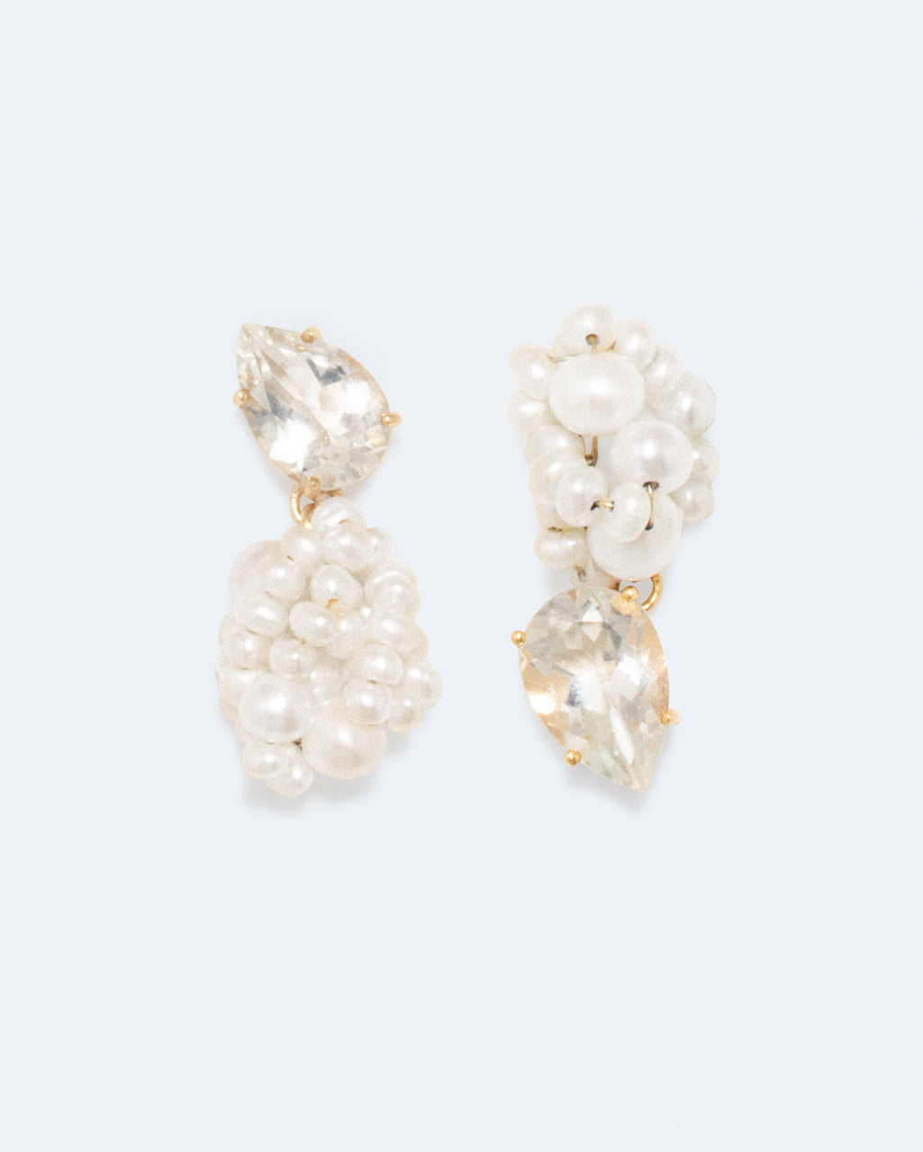 Dark Paradise - Pearl and Zirconia Gold Vermeil Earrings