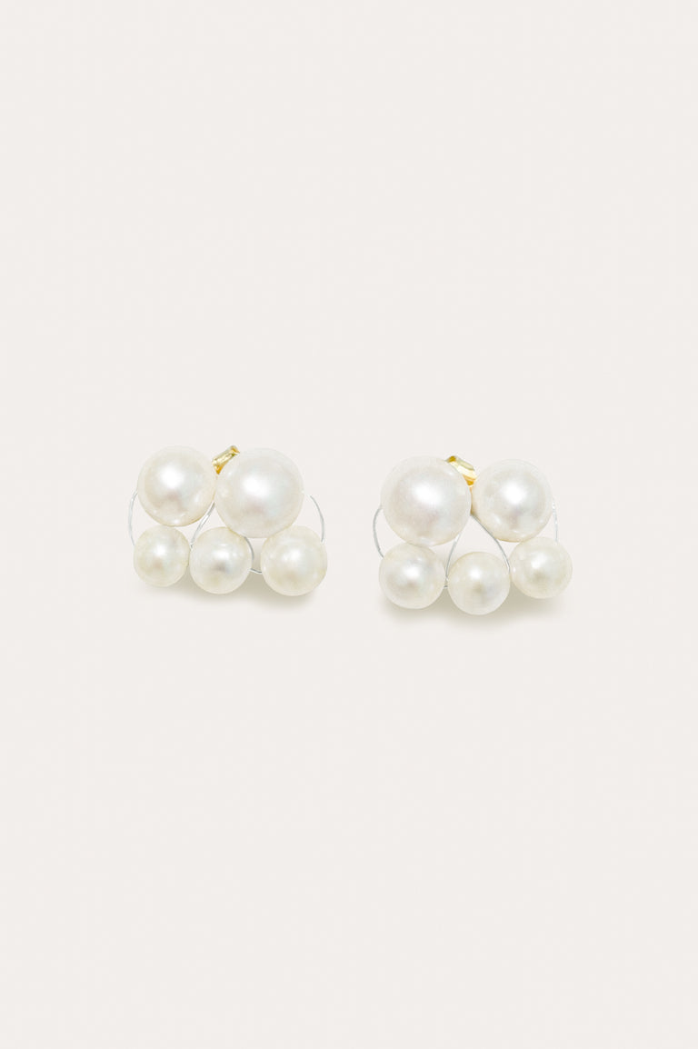 Code Universel - Boucles d'oreilles Perle et Vermeil Or