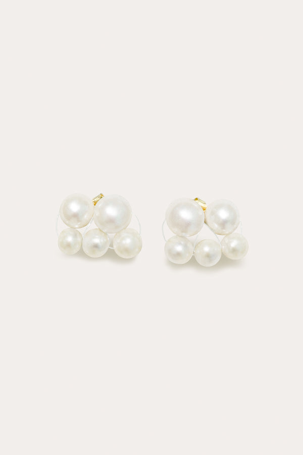 Code Universel - Boucles d'oreilles Perle et Vermeil Or