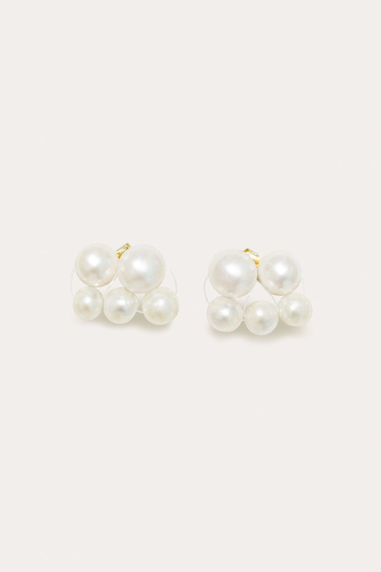 Code Universel - Boucles d'oreilles Perle et Vermeil Or