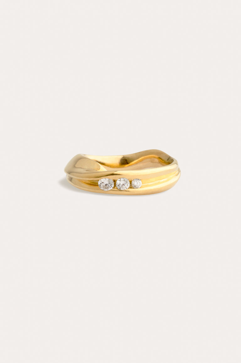 Les Limites du Possible - Bague en Or Jaune 18 Carats et Diamants