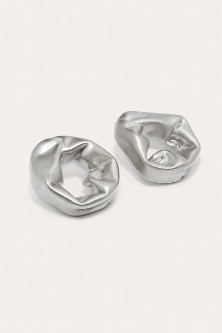 Scrunch - Recycled Silver Earrings