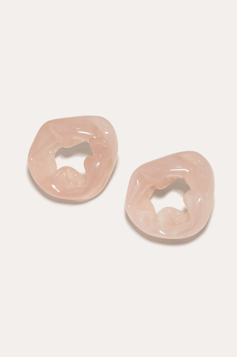 Scrunch - Rose Quartz Bio Resin and Gold Vermeil Earrings