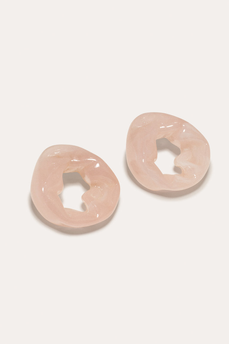 Scrunch - Rose Quartz Bio Resin and Gold Vermeil Earrings