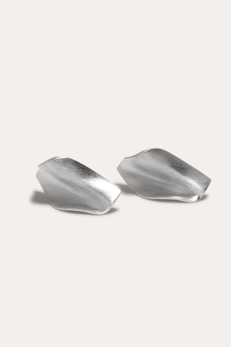 Unfolded - Platinum Plated Earrings