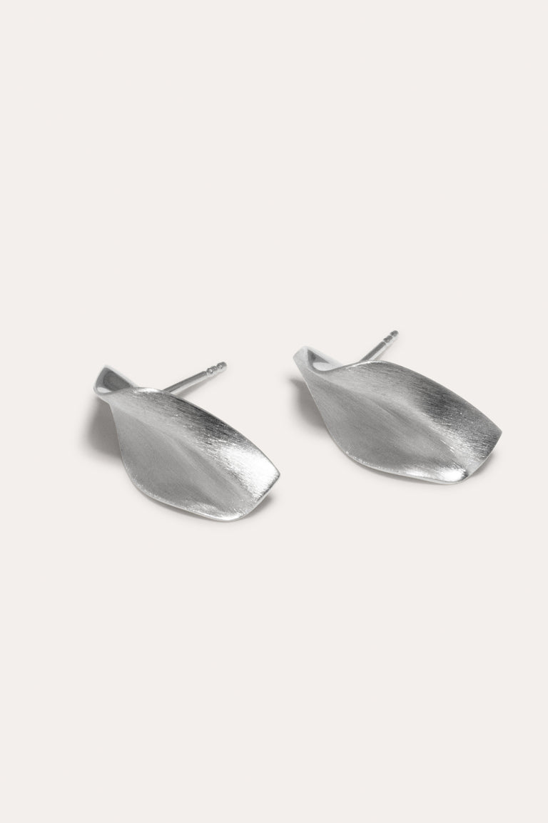Unfolded - Platinum Plated Earrings